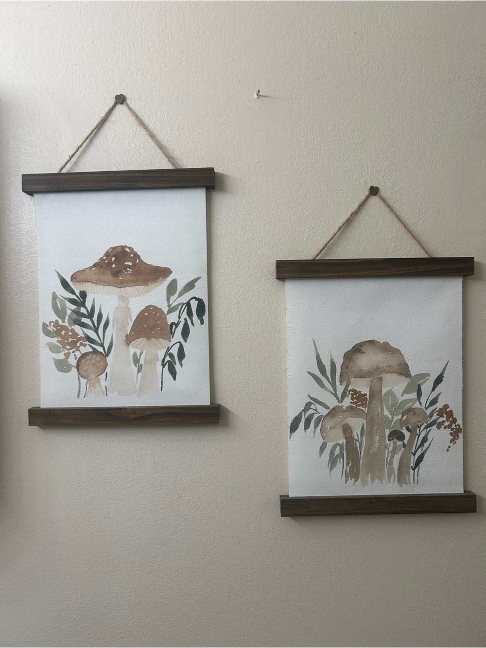 Neutral Mushroom Botanical Wall Art Set